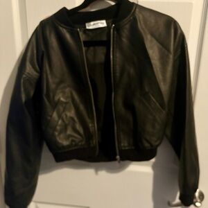 NWT No Boundaries Black Faux Leather Women's Jacket
